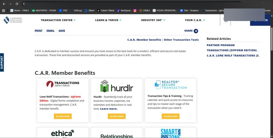 C.A.R. ZipForm & DocuSign Transaction Workflows