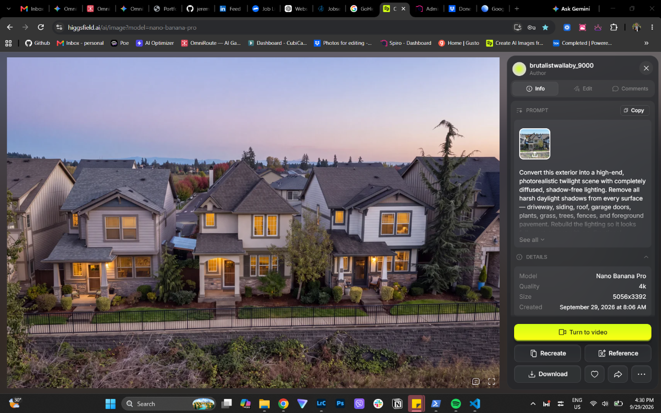Higgsfield AI Virtual Twilight Processing